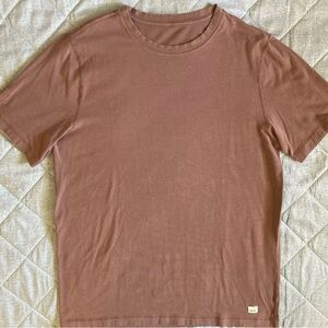 Vuori Crewneck T Shirt Mens Large Pima Cotton Lyocell Stretch Pink Mauve